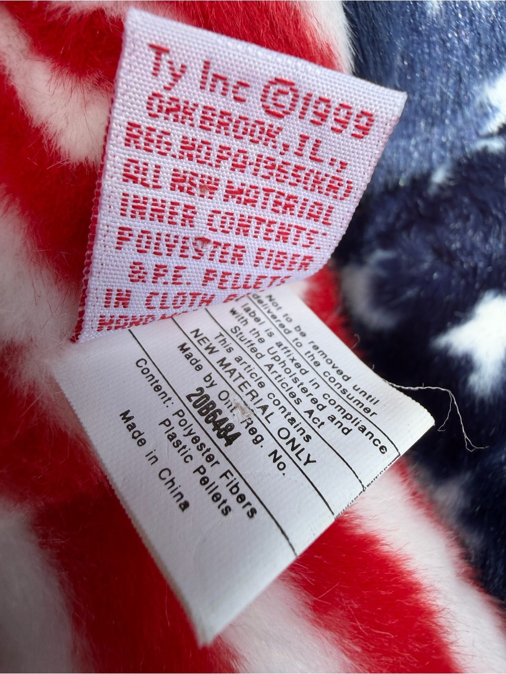 Ty Beanie Baby 1999 Patriotic American Flag Bear - Red White Blue - Picture 9 of 9